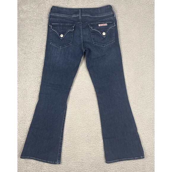 Hudson Collin Midrise Bootcut Cropped Jeans Dark Wash 26 Flap Pockets - Picture 2 of 9